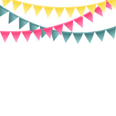 Obraz premium Party Background with Flags Vector Illustration.