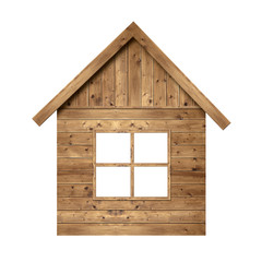 Wooden house isolated on a white background