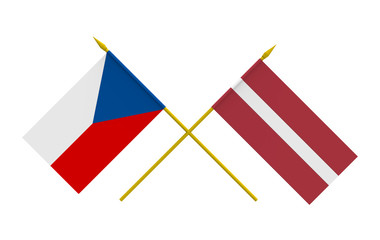 Flags, Czech and Latvia