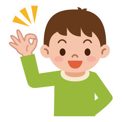 OKサインの男の子