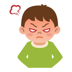 怒っている男の子