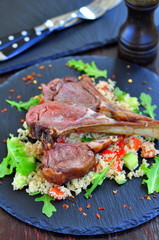 Roast Lamb with couscous and mint