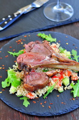 Roast Lamb with couscous and mint