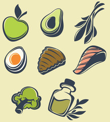 vector collection of common healthy food