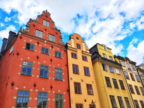 Colorful buildings in Gamla Stan, Stockholm