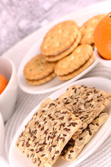 sweet cake on white plate with fruits