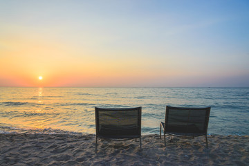 Empty chair sunrise