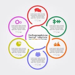 Infographic report template with lines and icons. Vector