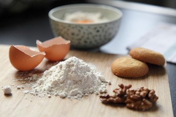 Fototapeta na wymiar Ingredients for baking