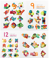 Mega collection of paper graphic banners, labels