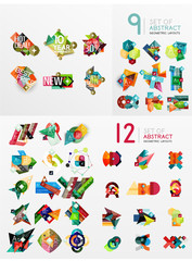 Fototapeta premium Mega collection of paper graphic banners, labels