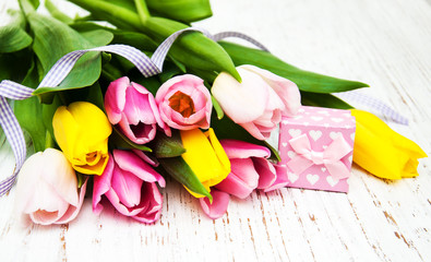 Tulips and gift