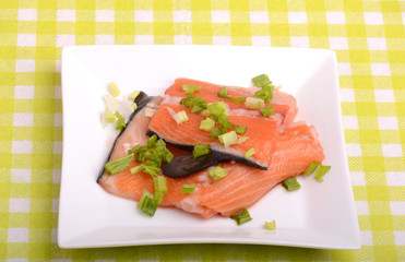 Slice of red fish salmon