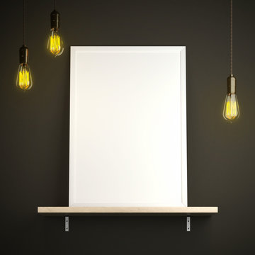 Canvas and vintage light bulbs.