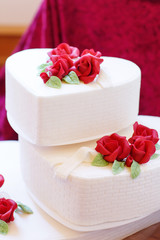 Beautiful wedding cake in different colors with two different le