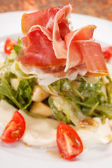 salad with ham