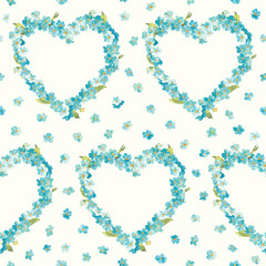 Spring Flowers Heart Background