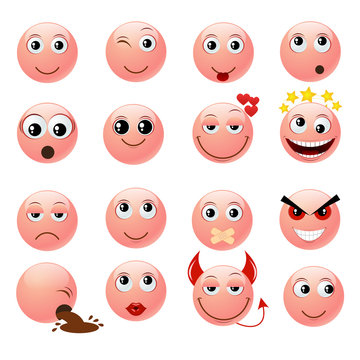 Pink emoticons