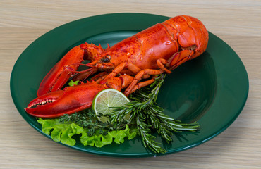 Red boiled lobster