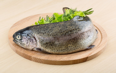Raw fresh trout