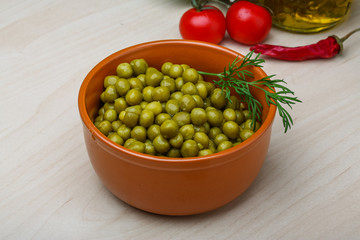 Green canned peas