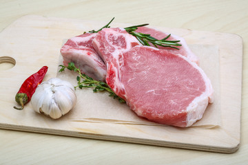 Raw pork steak