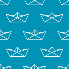 Seamless pattern with paper boats. Vector illustration.