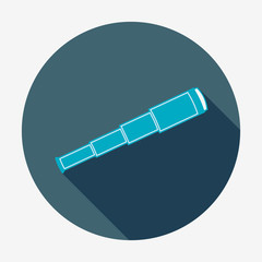 Pirate or sea icon, spyglass. Flat design vector illustration.