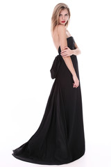Naklejka premium Studio shooting of a Charming young woman wearing elegant luxur