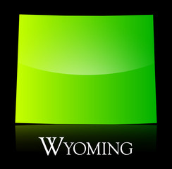 Wyoming green shiny map
