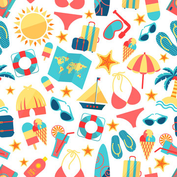 Travel and tourism seamless pattern.