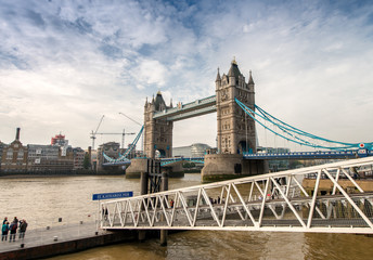 Fototapeta na wymiar London. Tower Bridge structure on a sunny day
