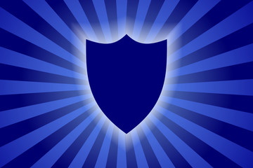 shield sign on rays background