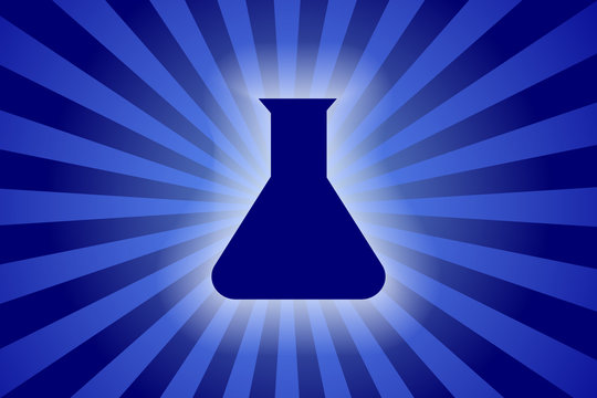 flask sign on rays background