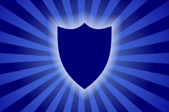 shield sign on rays background