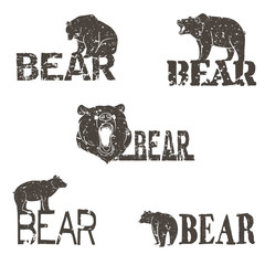 Collection of bear logotypes