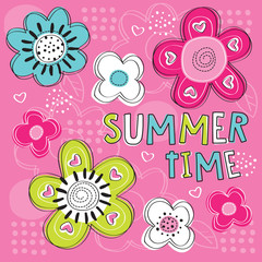 summer time flowers vector illustration