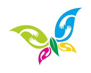 abstract health care butterfly logo