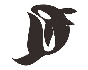 abstract orca whale logo