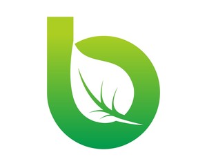 green letter b leaf logo