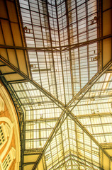 LONDON - SEPTEMBER 27, 2013: Liverpool Street station roof glass