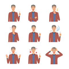 高齢男性　パターン　表情