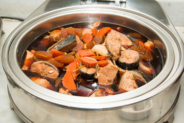 Steamed Salmon in Soy Sauce