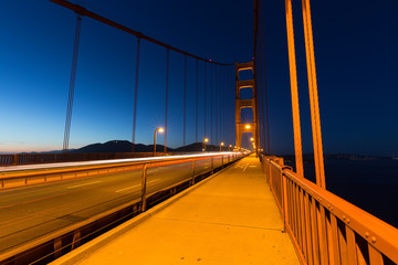 Golden Gate bridge with night illumination