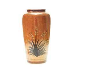 Ceramic vase isolated on white