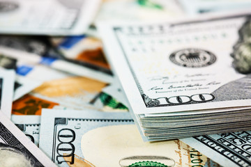 Background with money american hundred dollar bills