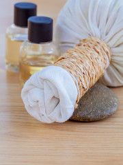Natural Spa Ingredients . The herbal compress ball and massage o