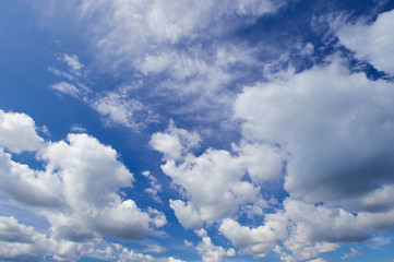 Blue sky with clouds closeup