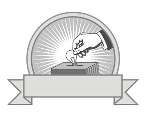 box square hand voting image vector