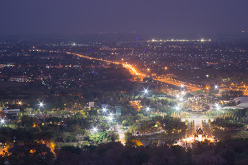 Mountain top view of Chiangmai in Thailand